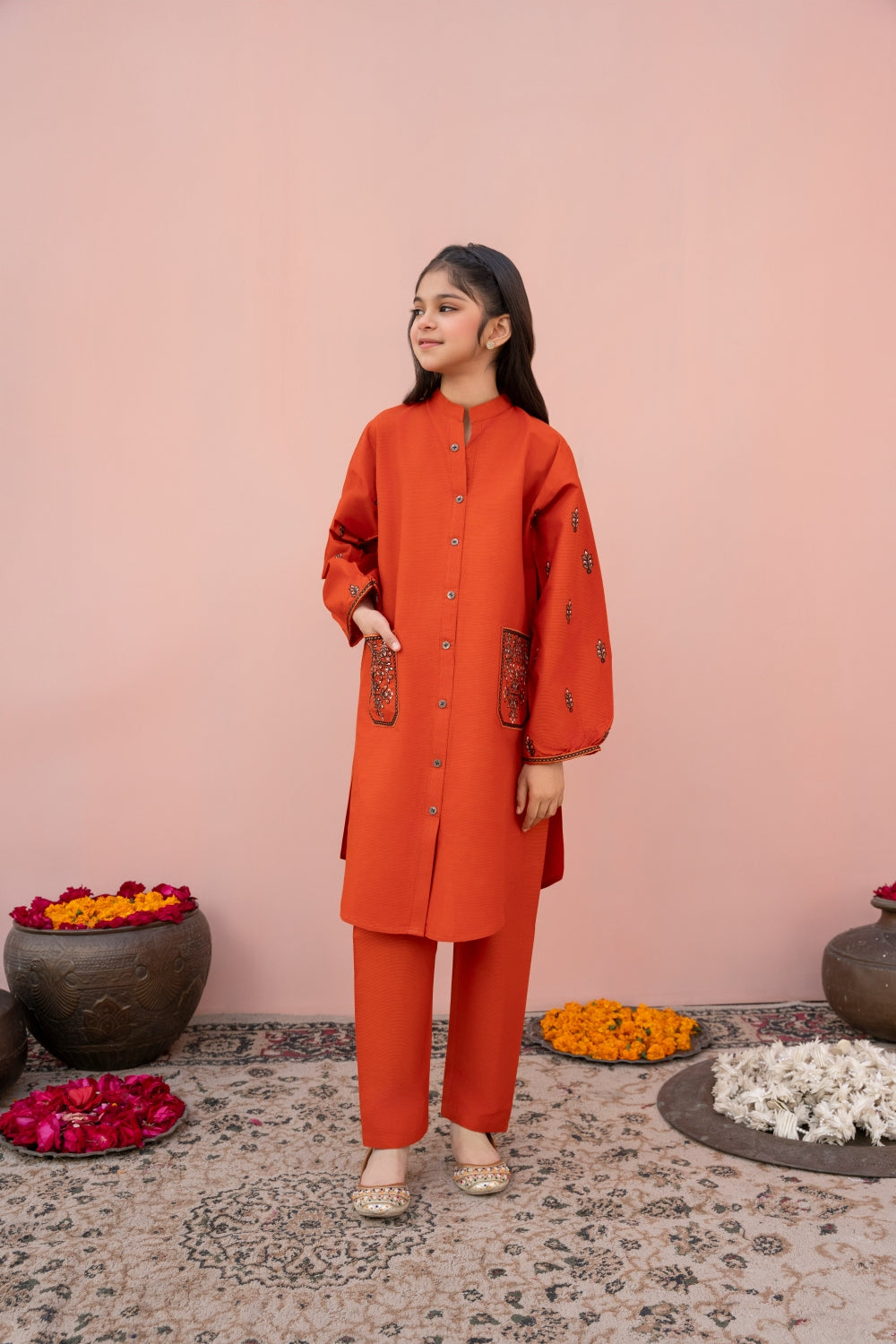 Khayat Stitched 2 Piece Lawn Kids Collection'2025-Rust