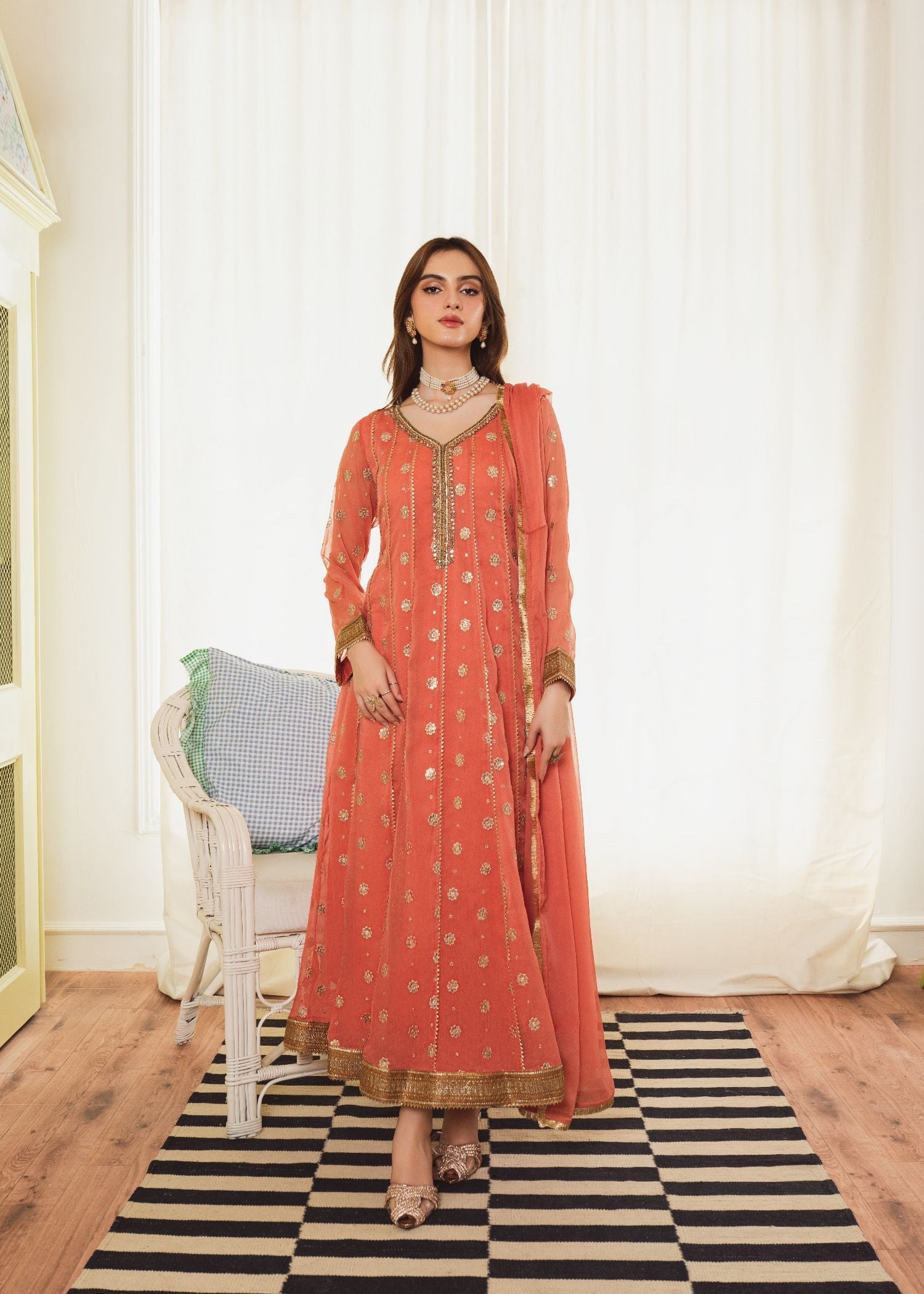 Mehar By Al Harir Stitched 3 Piece Formals Suit-AH014-Mehar-Peach