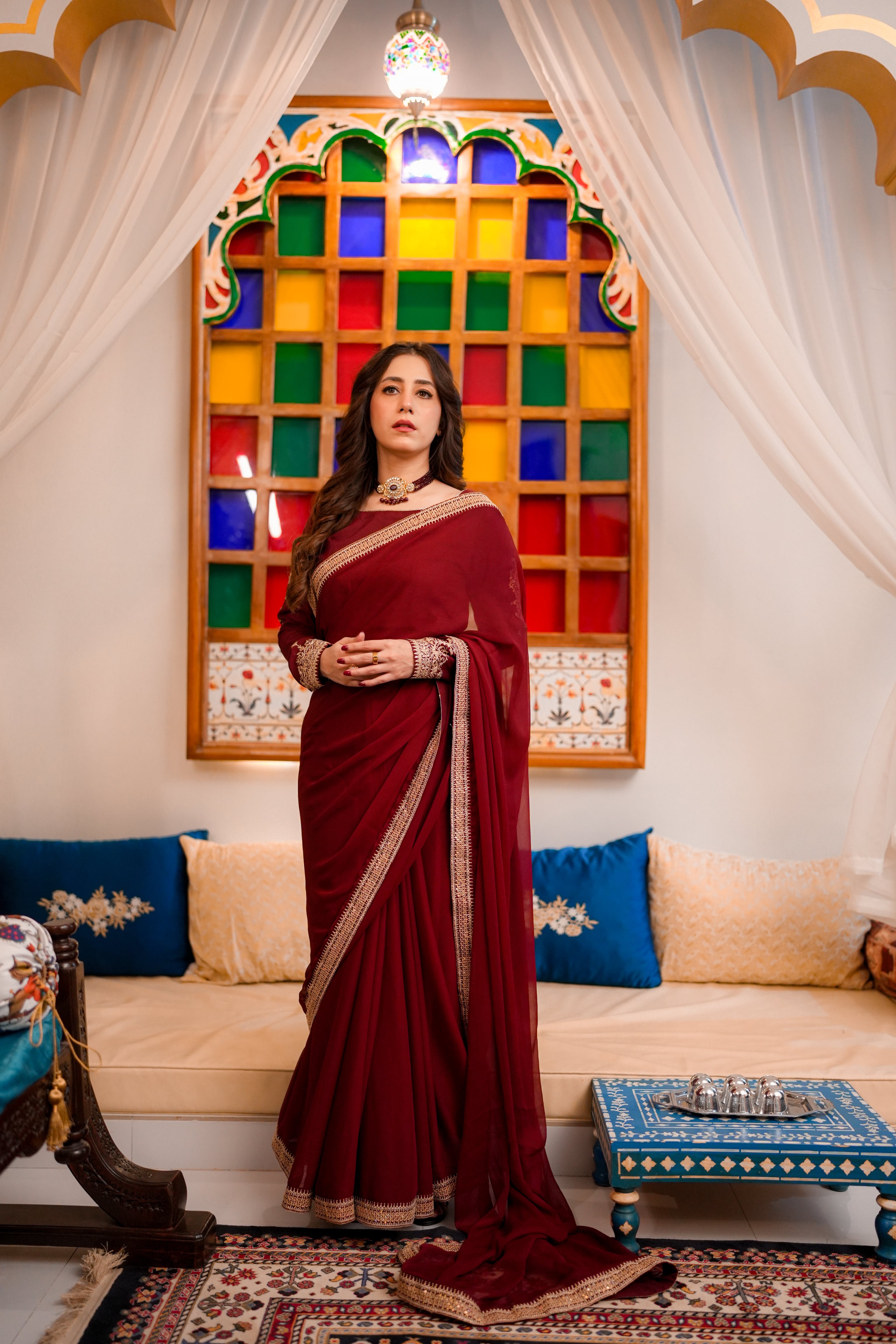 Omal By Komal Stitched 3 Piece Formals Suit-RAQEEB