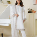 Threads & Weaves Ivory White Embroidered Viscose 3-Piece Suit