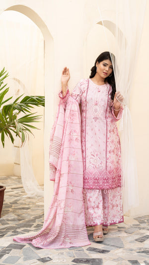 Dressline Launching New Unstitched  3 Pcs Premium Chikankari Emb Digital Printed Lawn Collection