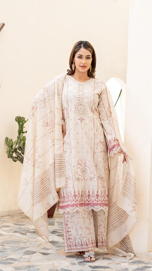 Dressline Launching New Unstitched  3 Pcs Premium Chikankari Emb Digital Printed Lawn Collection