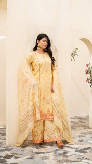 Dressline Launching New Unstitched  3 Pcs Premium Chikankari Emb Digital Printed Lawn Collection