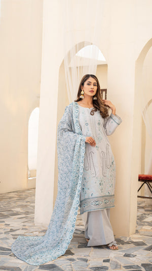Dressline Launching New Unstitched  3 Pcs Premium Emb ChikankariJacquard Lawn Collection