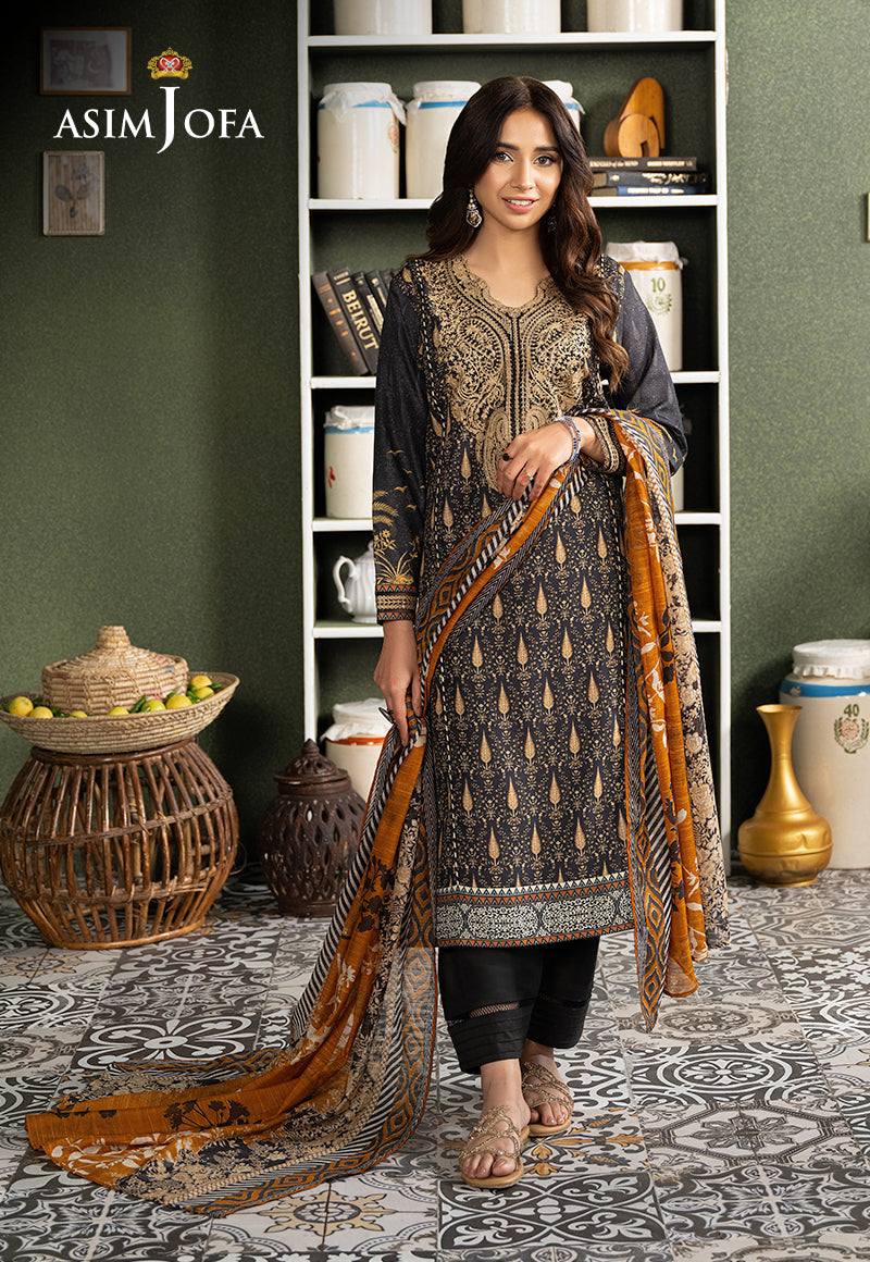 Asim Jofa Outfit Of The Day Ajod-25 Embroidered Swiss Lawn 3 Pcs