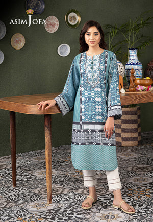 Asim Jofa Outfit Of The Day Ajod-03 Printed Lawn Silk 1 Pc