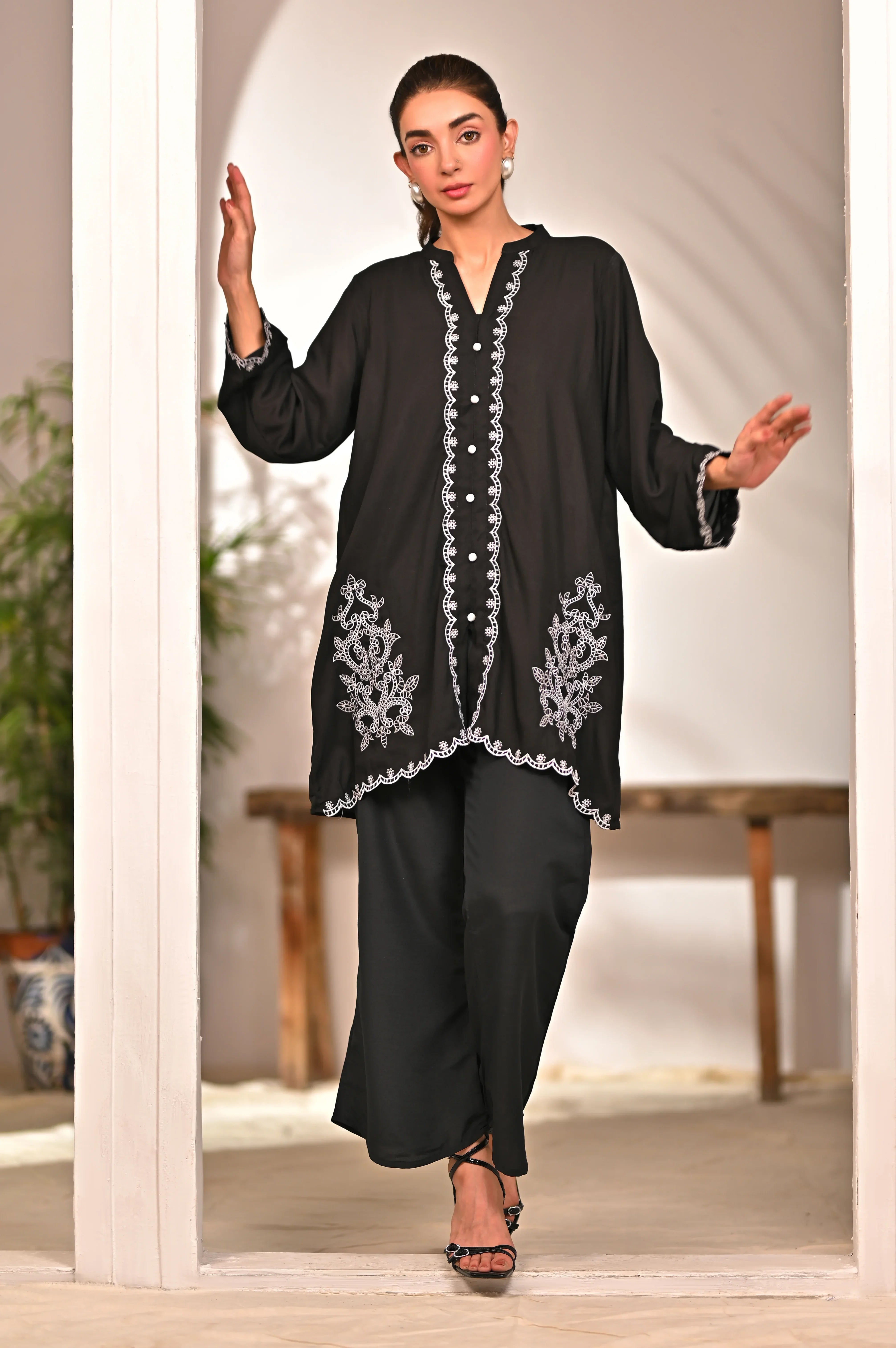 Dhaga Stitched 2 Piece Summer Suit-Milena