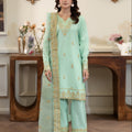 Summer Scent By Nine Needles Stitched 3 Piece Summer Collection'2025-Dewdrop Green-NP-13