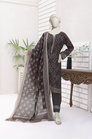 Almeerah Unstitched 3 Piece Stripe Dora Luxury Lawn Vol-02 Collection'2025-Dusted Cocoa