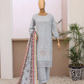 Oswah By Suntex Stitched 3 Piece Dyed Emb Soft Cotton Suit-OS-2503