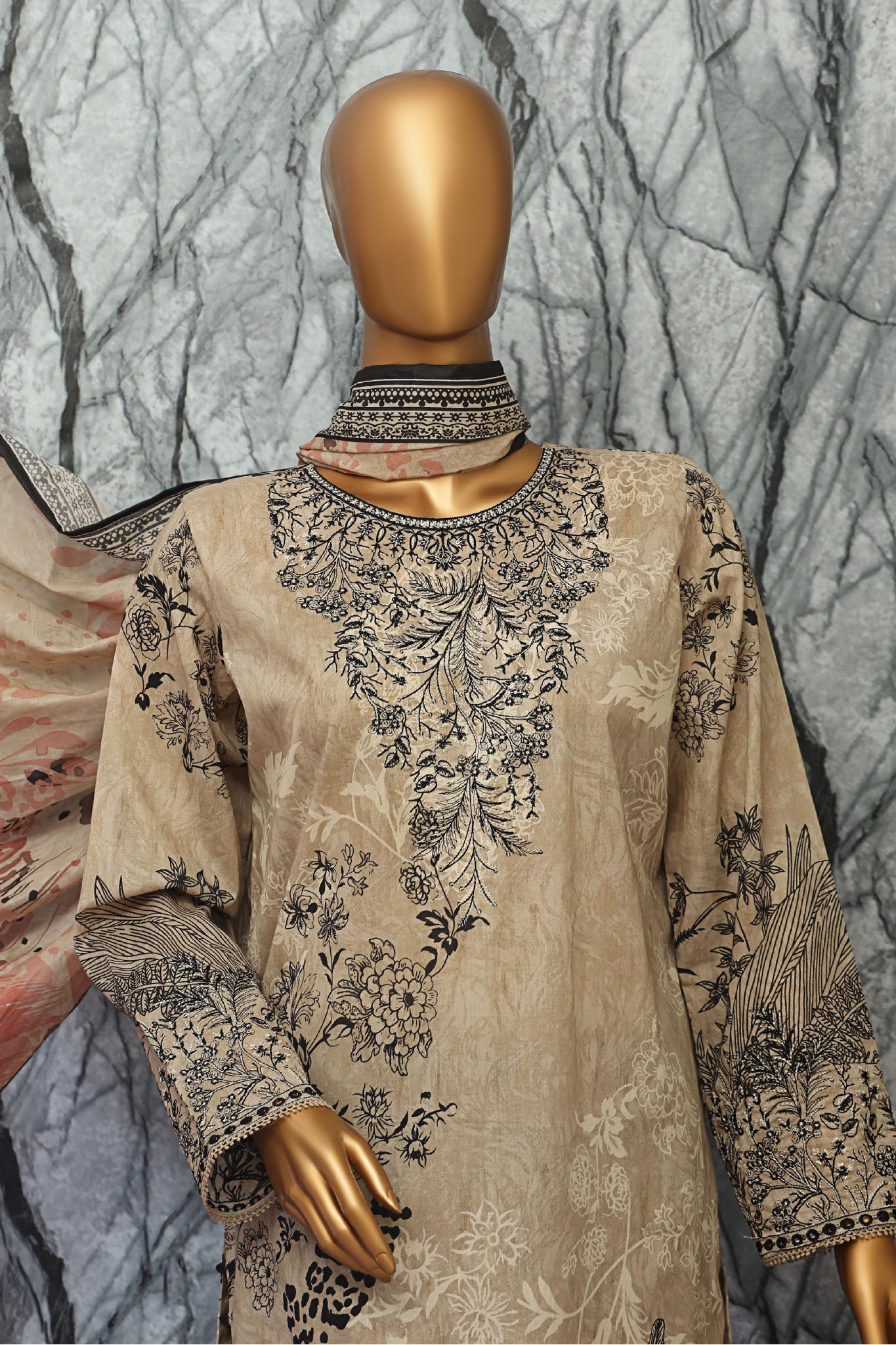 Elegant By HZ Unstitched 3 Piece Premium Digital Printed Lawn Vol-02 Collection'2025-EC-1044