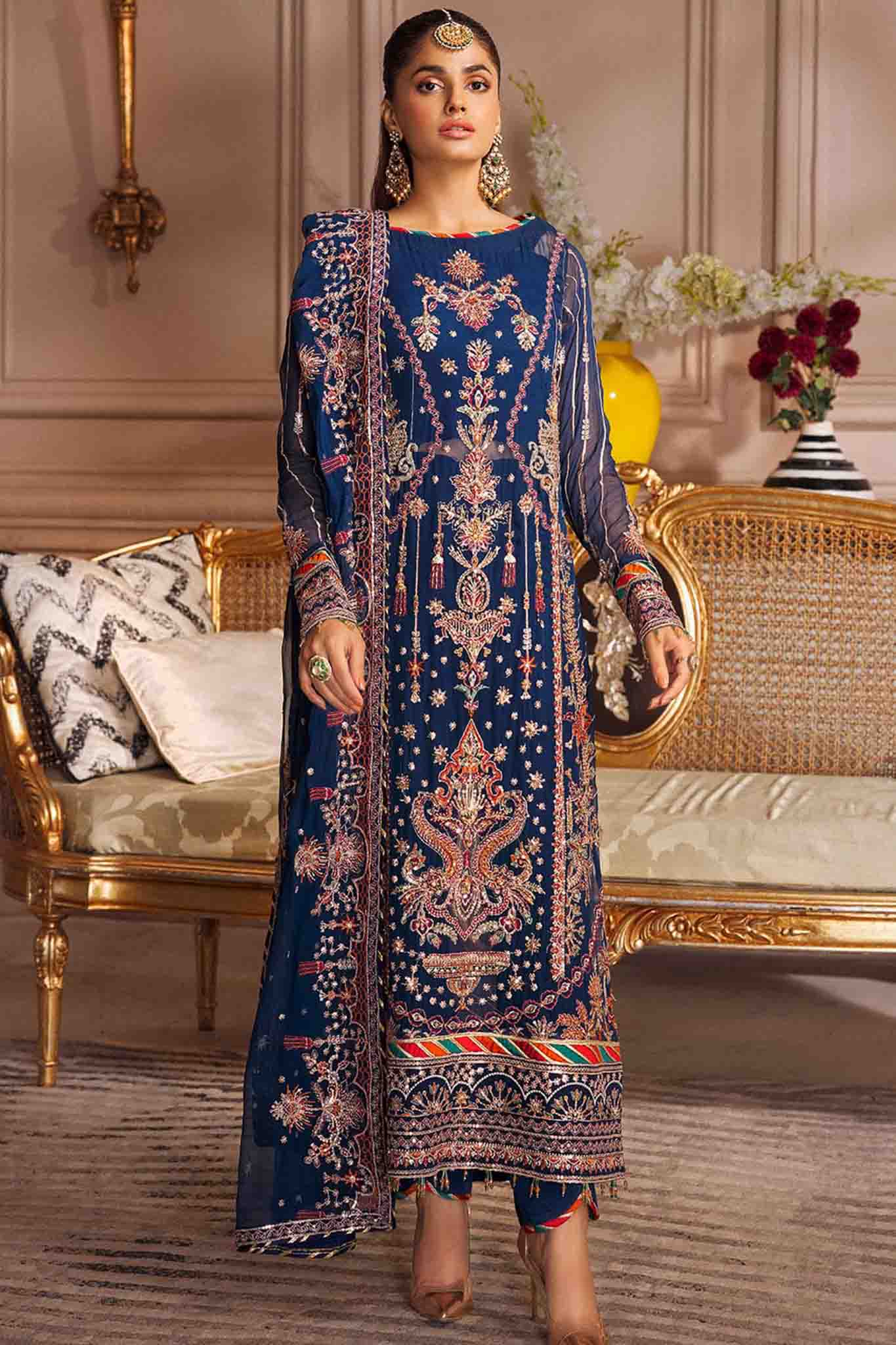 Elaine by Emaan Adeel Unstitched 3 Piece Luxury Chiffon Suit-EL-02