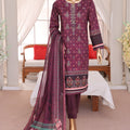 Sumi Stitched 3 Piece Emb Printed Lawn Collection'2025-EM-02-Maroon