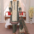 Sumi Stitched 3 Piece Emb Printed Lawn Suit-EM-05-Green