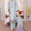 Sumi Stitched 3 Piece Emb Printed Lawn Suit-EM-06-Sky Blue