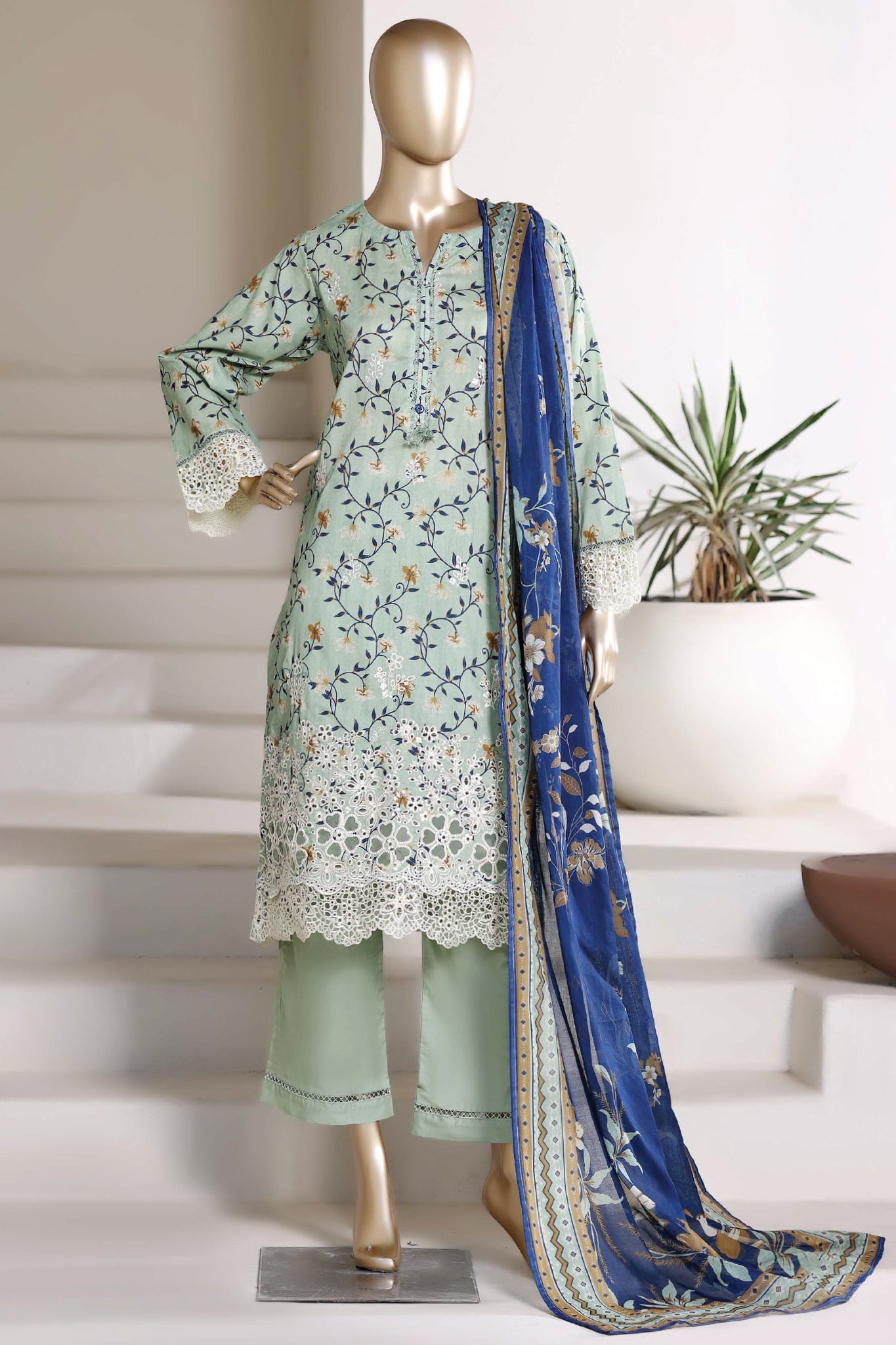 Amyrah By Sada Bahar Stitched 3 Piece Festive Emb Lawn Vol-02 Suit-EMB-4836-PISTA