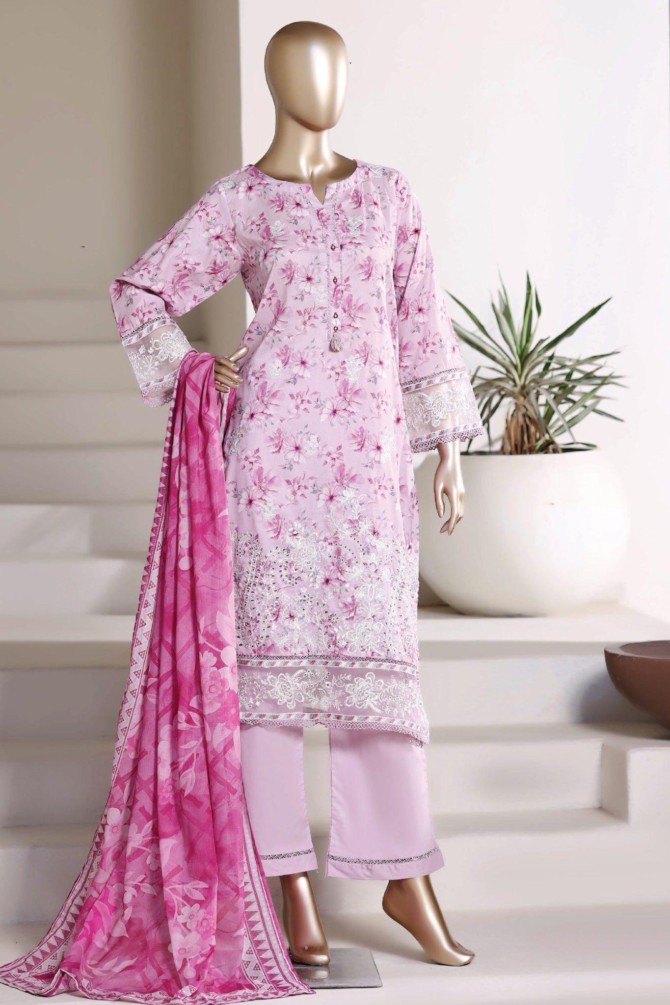 Amyrah By Sada Bahar Stitched 3 Piece Festive Emb Lawn Vol-02 Suit-EMB-4851-PINK