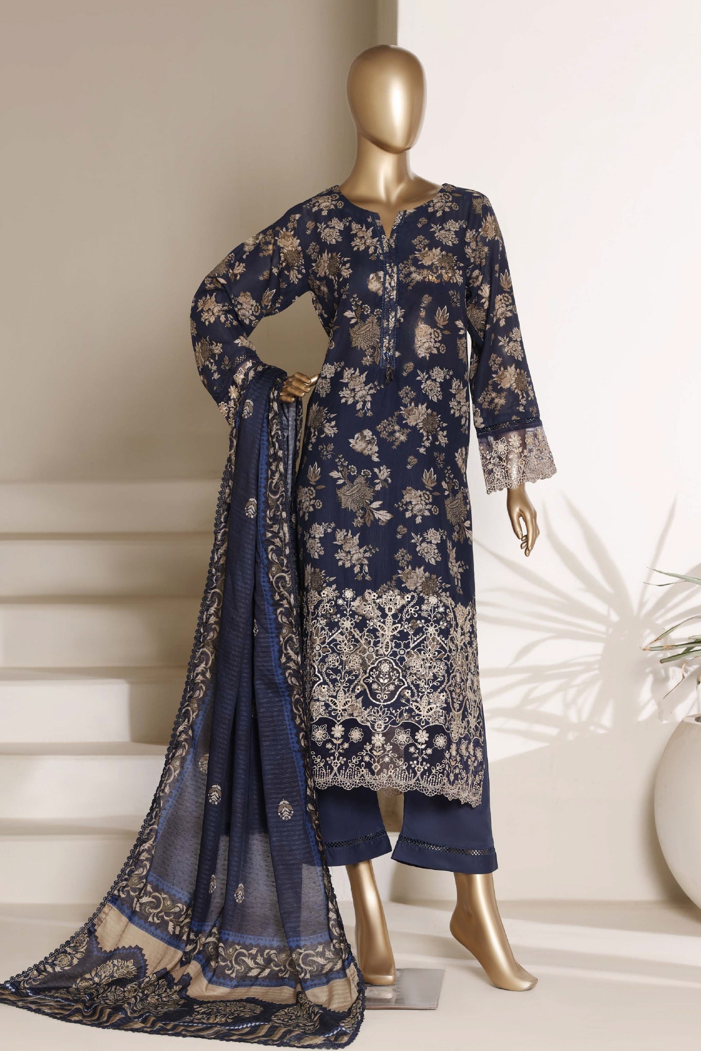 Amyrah By Sada Bahar Stitched 3 Piece Festive Emb Lawn Vol-03 Suit-EMB-808-BLUE