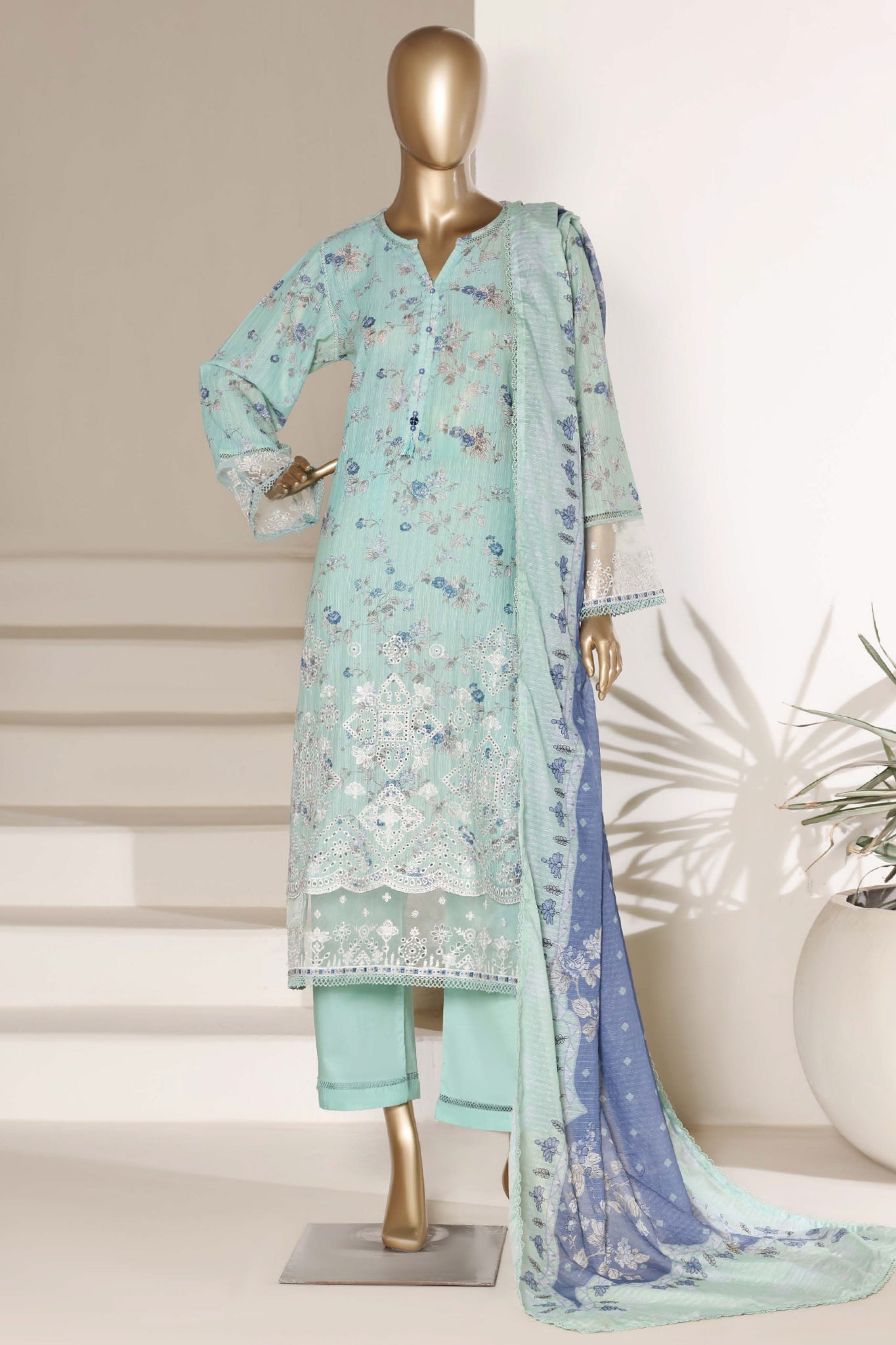 Amyrah By Sada Bahar Stitched 3 Piece Festive Emb Lawn Vol-03 Suit-EMB-809-TARQUISE