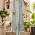 Eid Ka Jora By Bin Saeed Stitched 3 Piece Luxury Emb Chiffon Gown Collection-SMPC-2028-Pista