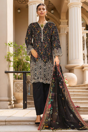 Eid Ke Rang By Bin Saeed Stitched 3 Piece Chikankari Lawn Collection'2025-SM-1764-Blue
