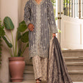 Eid Ki Khushiyan by Bin Saeed Stitched 3 Piece Luxury Self & Stripe Collection'2025-SM-1853