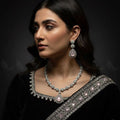 Zeesy Elegant Heart Cluster Necklace Set