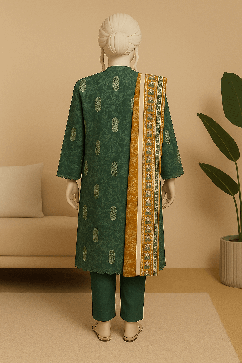 Almeerah Unstitched 3 Piece Luxe Summer Collection'2025-Emerald Green Allure