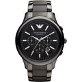 EMPORIO ARMANI Ceramica Black Ceramic Black Dial Chronograph Quartz Watch for Gents - EMPORIO ARMANI AR1451