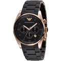EMPORIO ARMANI Sportivo Black Stainless Steel Black Dial Chronograph Quartz Watch for Gents - EMPORIO ARMANI AR5905