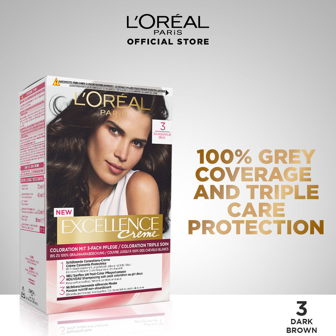 L'Oreal Paris Excellence Creme Hair Colour #3 Dark Brown