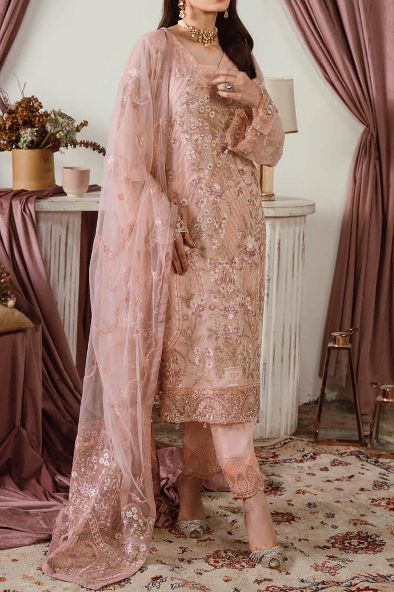 Ramsha Unstitched 3 Piece Chiffon Vol-25 Collection'2024-F-2502