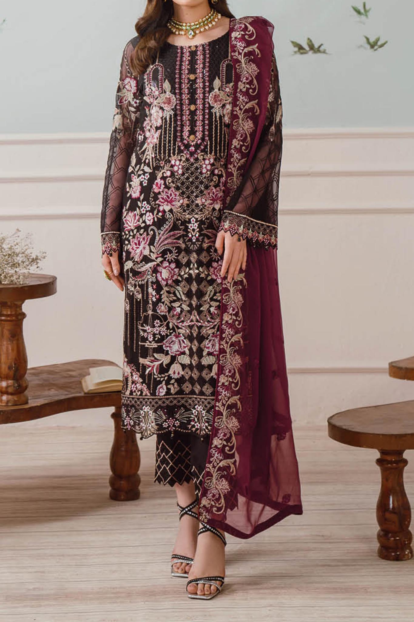 Ramsha Unstitched 3 Piece Chiffon Vol-25 Collection'2024-F-2504