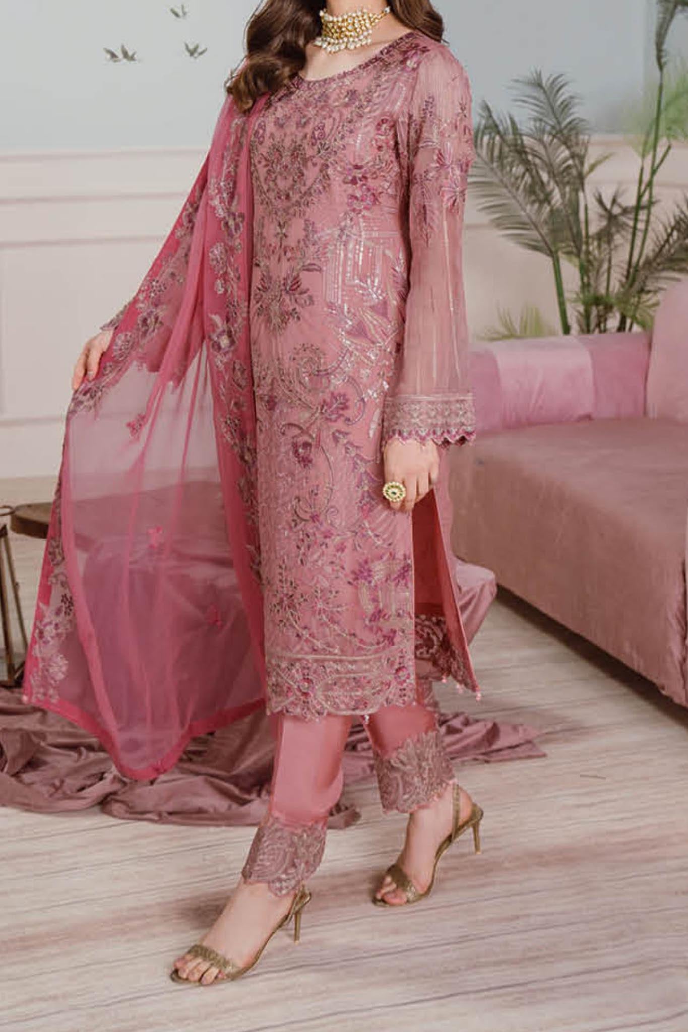 Ramsha Unstitched 3 Piece Chiffon Vol-25 Collection'2024-F-2511