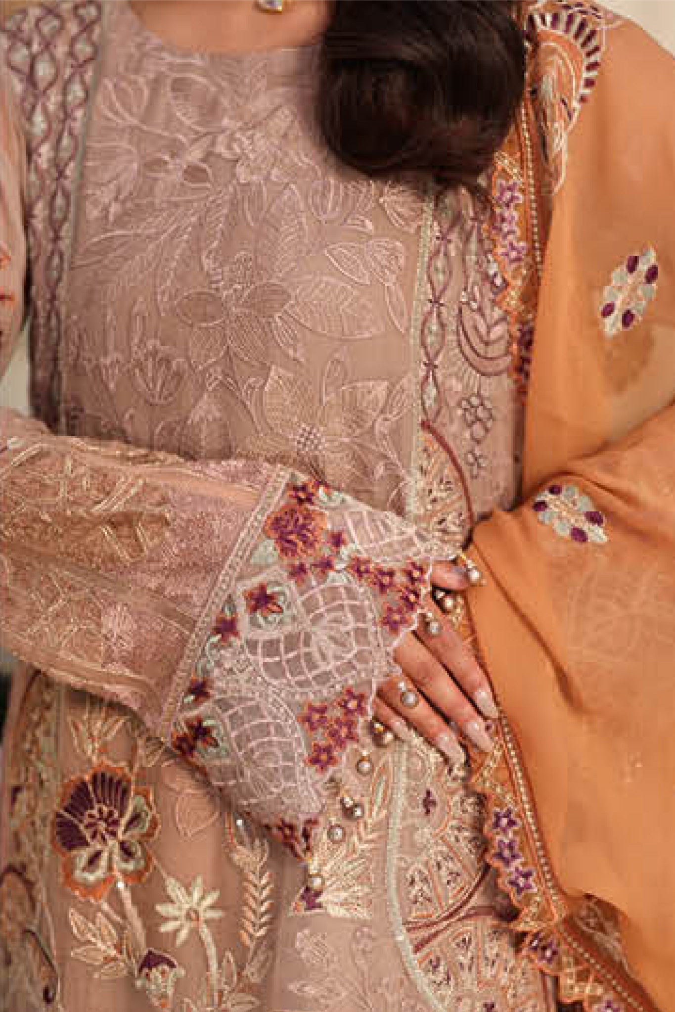 Ramsha Unstitched 3 Piece Luxury Chiffon Vol-27 Collection'2025-F-2708