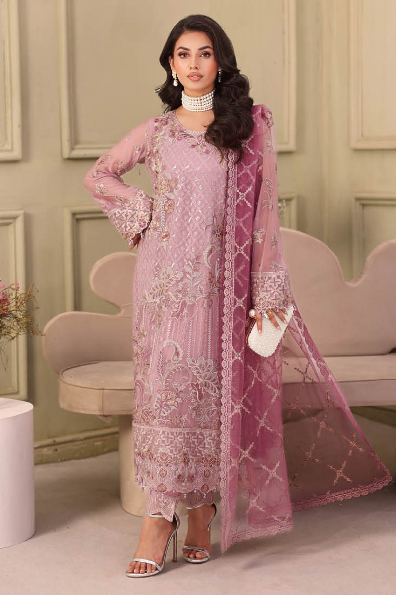 Ramsha Unstitched 3 Piece Luxury Chiffon Vol-27 Suit-F-2709