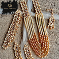 Made For Her-Ethereal Pearl Cascade Set - Coloured - KAHD1001
