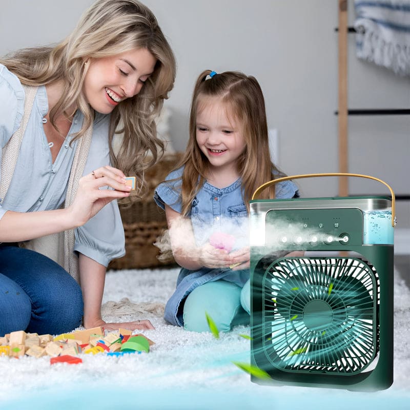 Humidifier Cooling Fan, Personal USB Air Cooler Fan, Mini Air Freshener Cooling Fan, Water Mist Humidification Fan, 3 In 1 Portable Fan Air Conditioner, Desktop Electric Fan Air Cooler, LED Light Humidifier, USB Powered (Random Color) - My Store