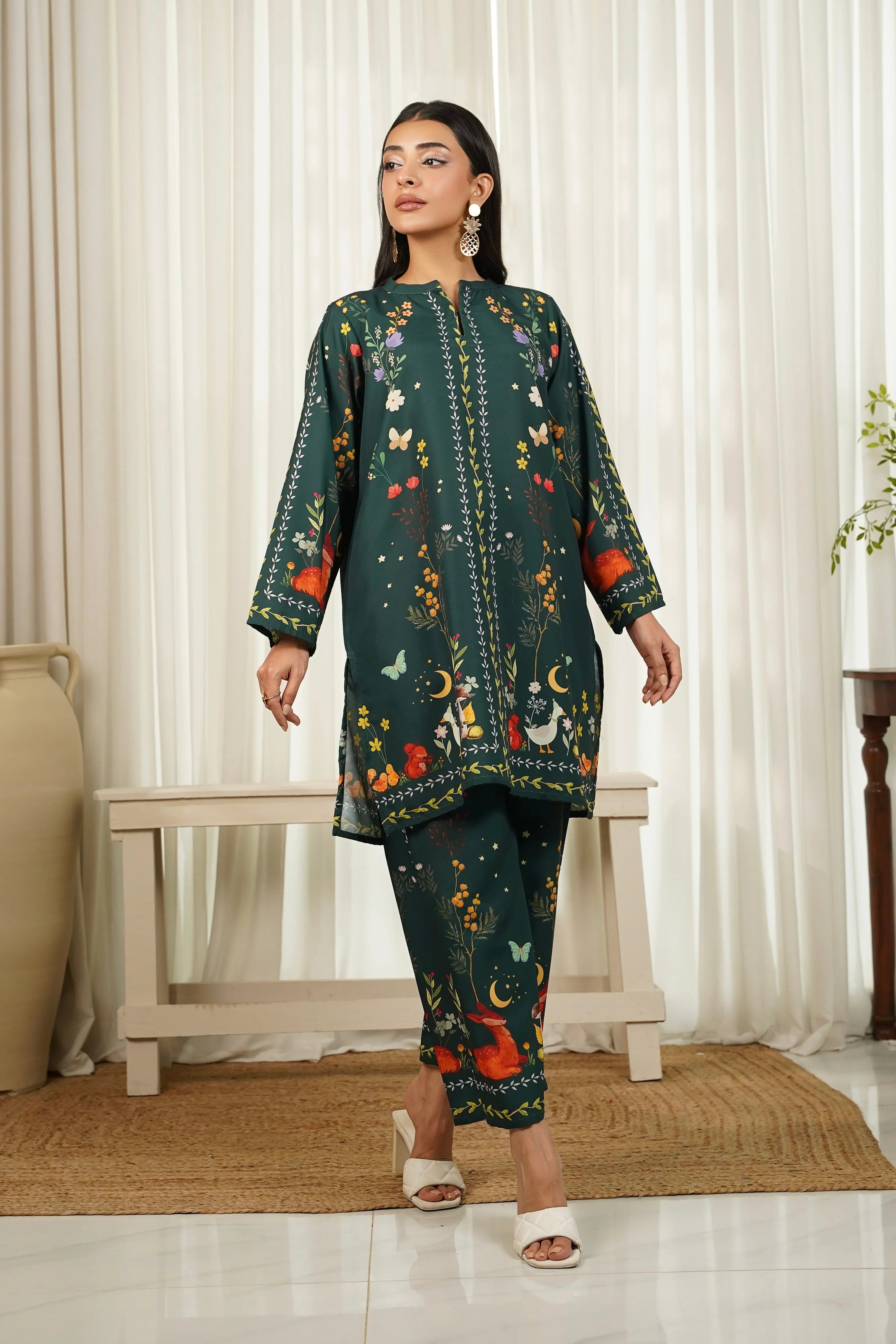 Dhaga Stitched 2 Piece Crepe Collection'2025-Jade