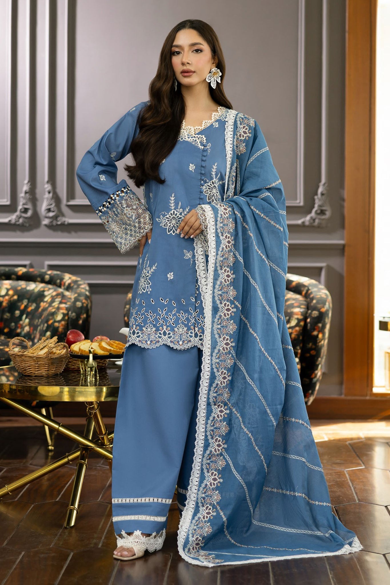 Florent Unstitched 3 Piece Lawn Eid Collection'2025-FEF-07-A