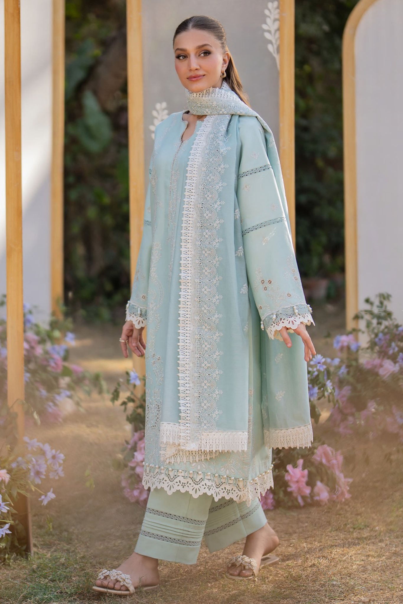 Reveerie By Florent Unstitched 3 Piece Chikankari Suit-FL-01-A
