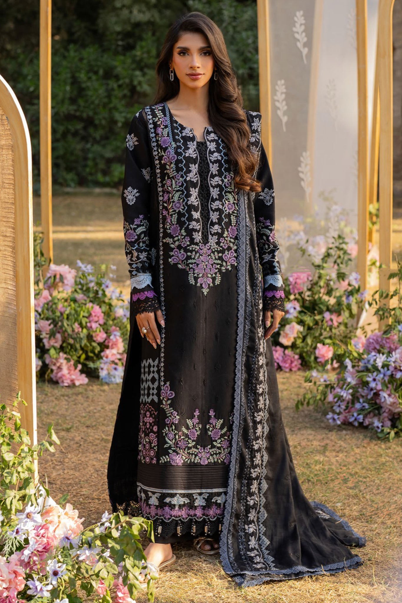 Reveerie By Florent Unstitched 3 Piece Chikankari Suit-FL-02-A