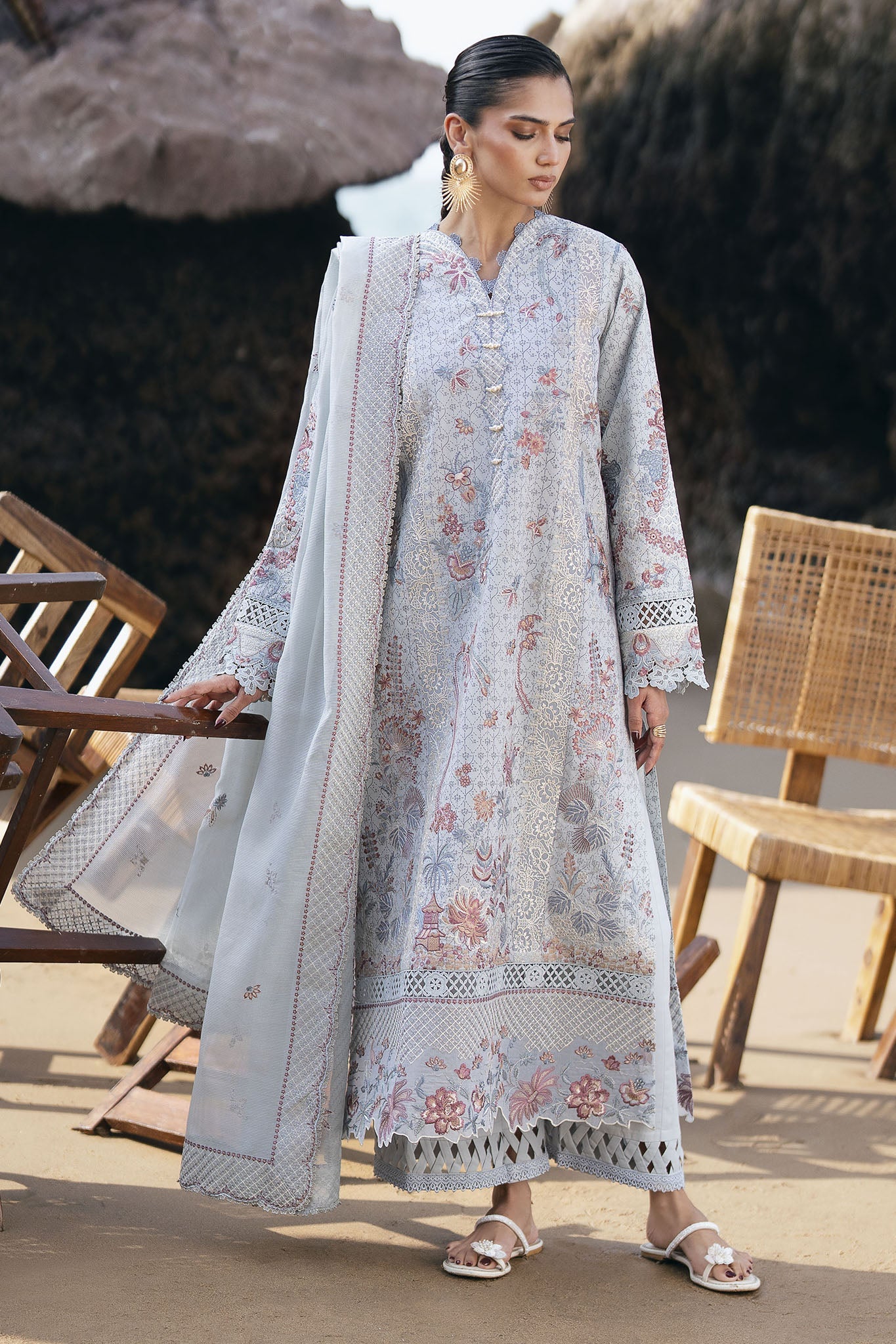 Florent Unstitched 3 Piece Festive Luxury Lawn Suit-FLL-4A