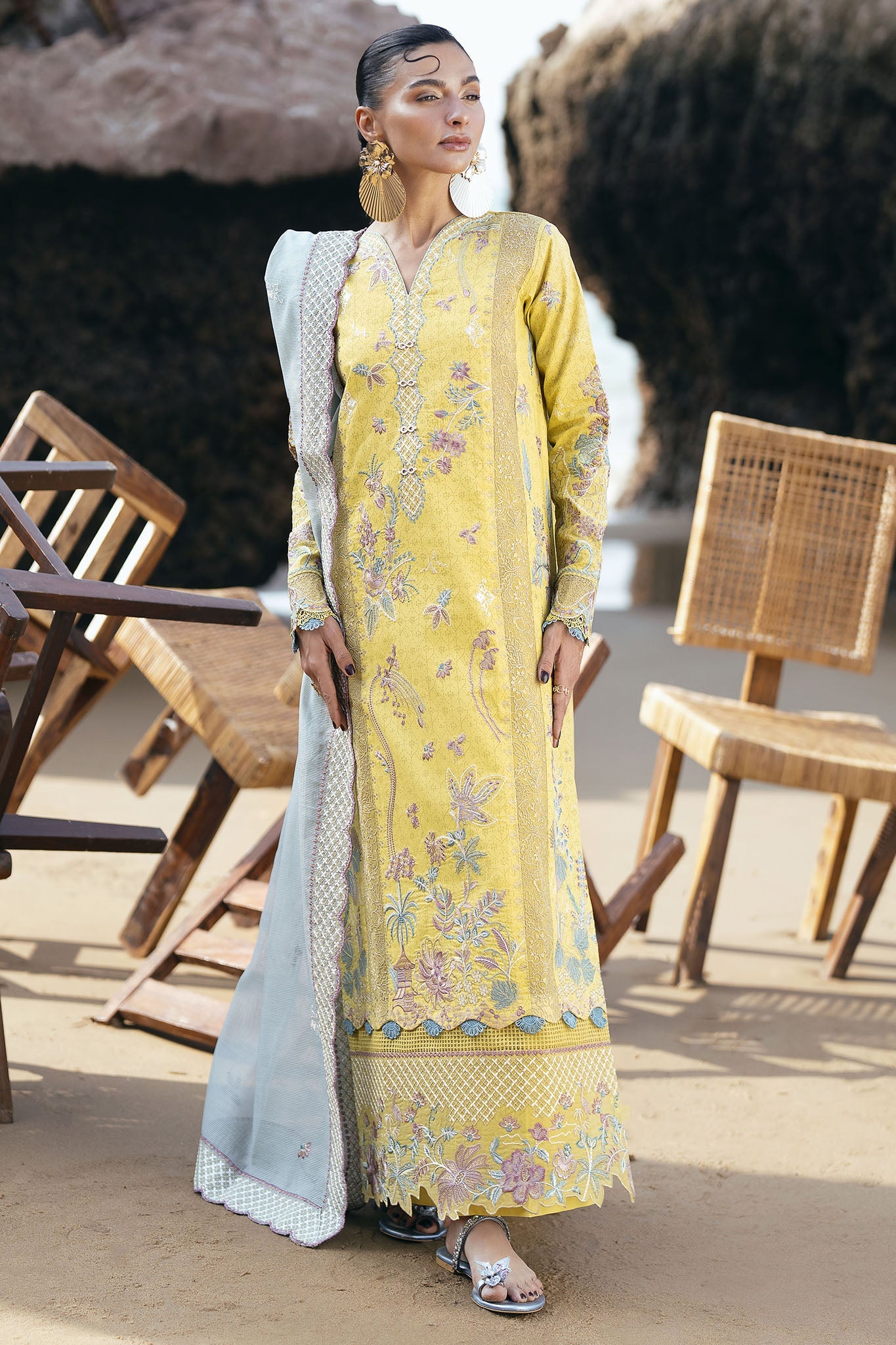 Florent Unstitched 3 Piece Festive Luxury Lawn Suit-FLL-4B