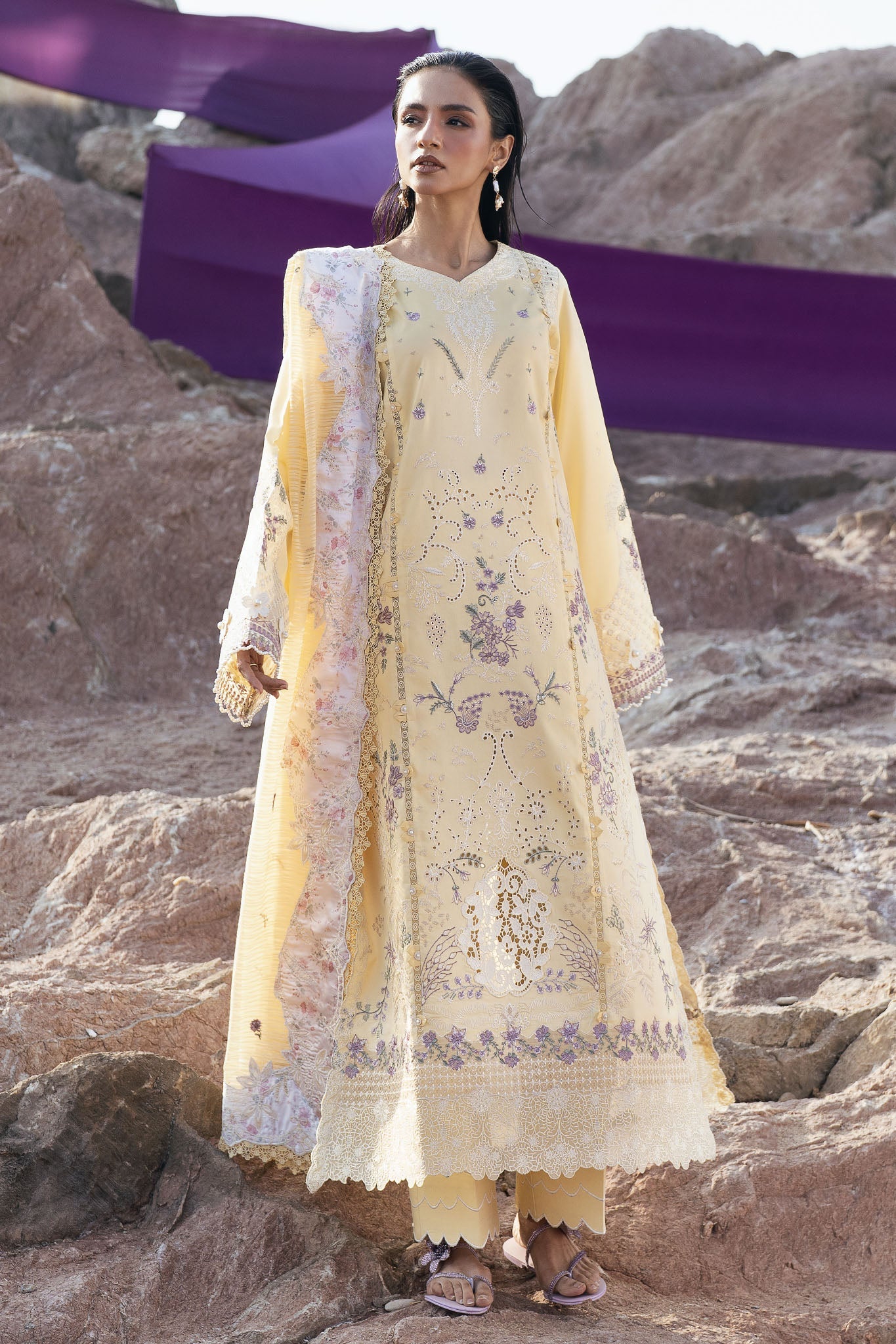 Florent Unstitched 3 Piece Festive Luxury Lawn Suit-FLL-5A