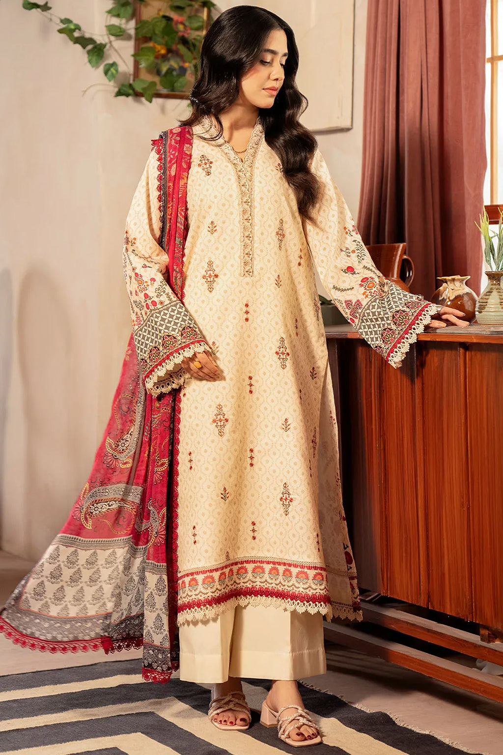 Zync By Florent Unstitched 3 Piece Daily Wear Suit-FL-05