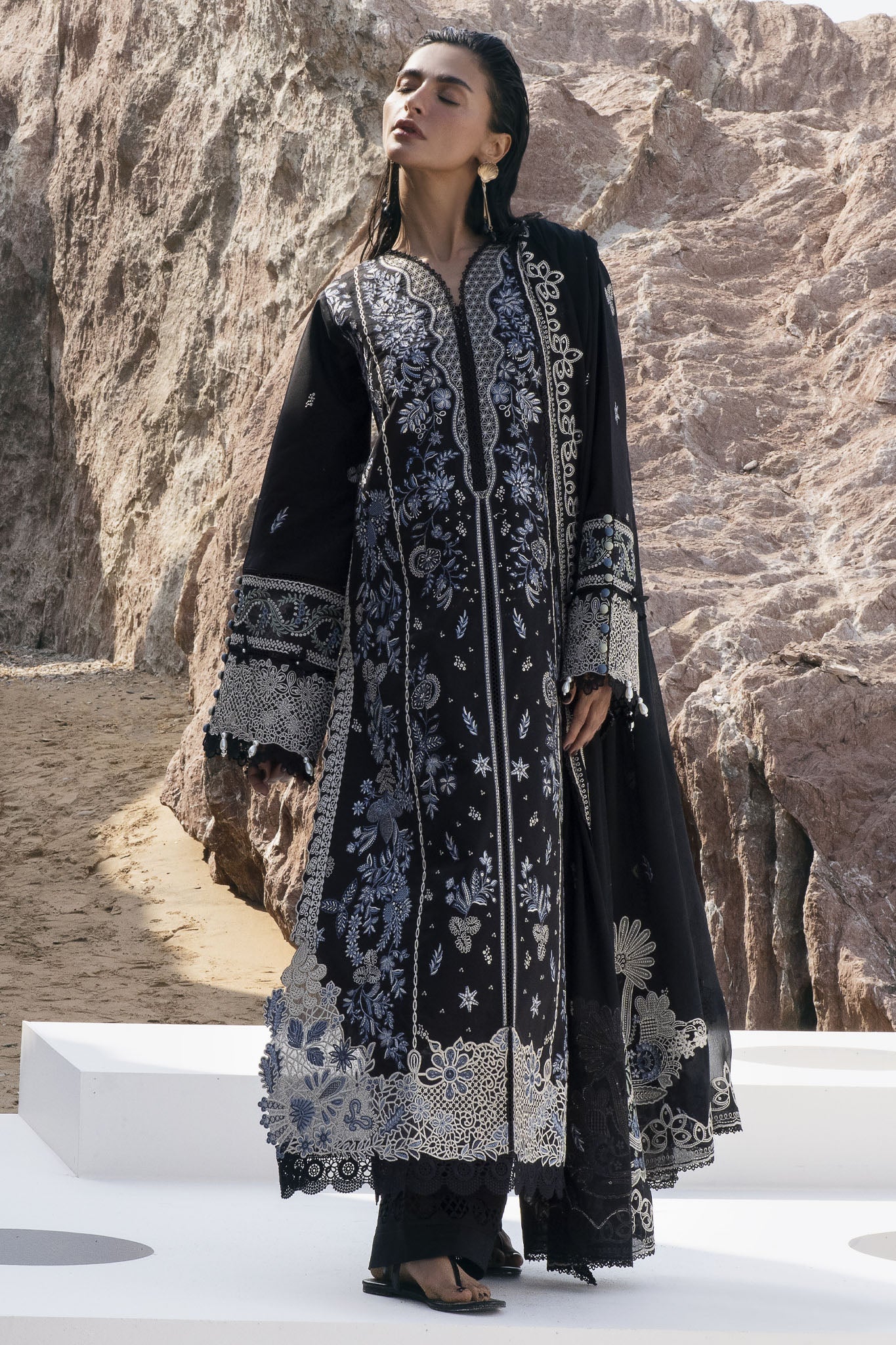 Florent Unstitched 3 Piece Festive Luxury Lawn Suit-FLL-6A