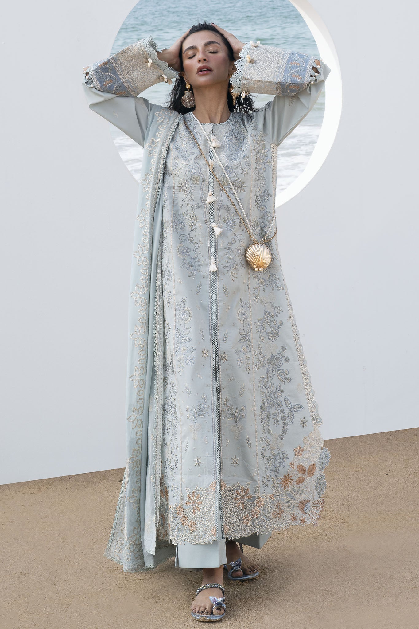 Florent Unstitched 3 Piece Festive Luxury Lawn Suit-FLL-6B