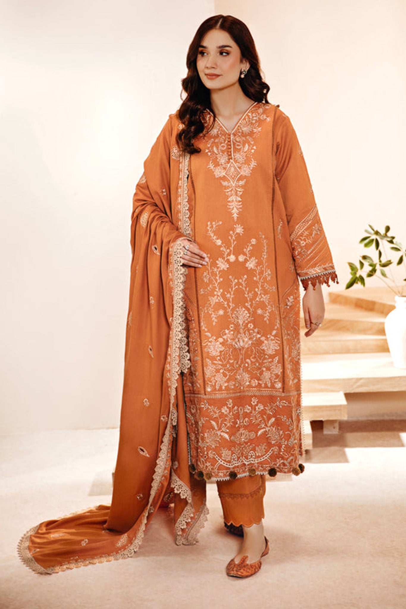 Shades Of Winter By Florent Unstitched 3 Piece Emb Shawl Series Suit-FL-07