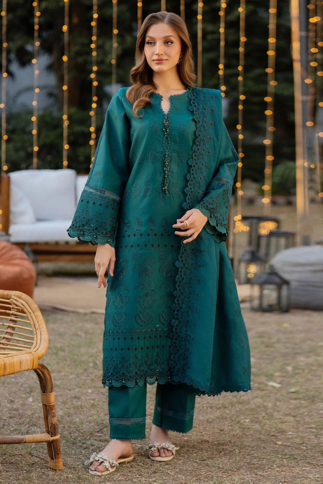 Reveerie By Florent Unstitched 3 Piece Chikankari Suit-FL-08-A